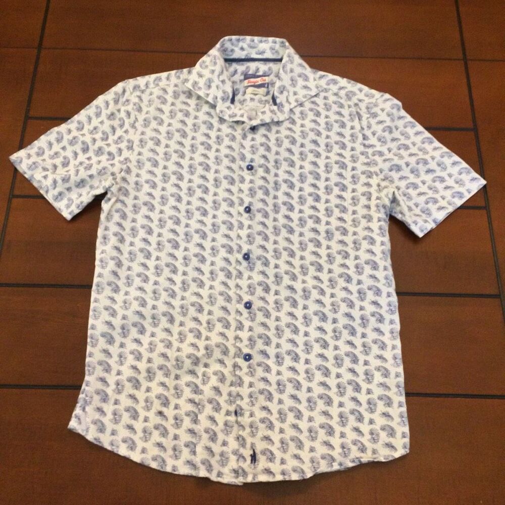 Johnnie-O hangin out white short sleeve button up small